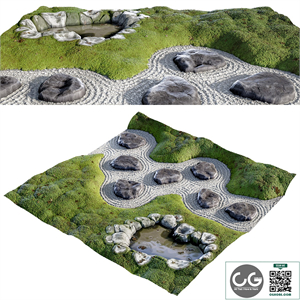 Japanese Zen Garden 08 | PBR | Tileable