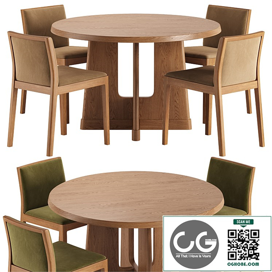 Como Dining Chair and Innis Round Dining Table