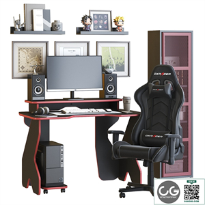 Workspace with gaming desk and chair