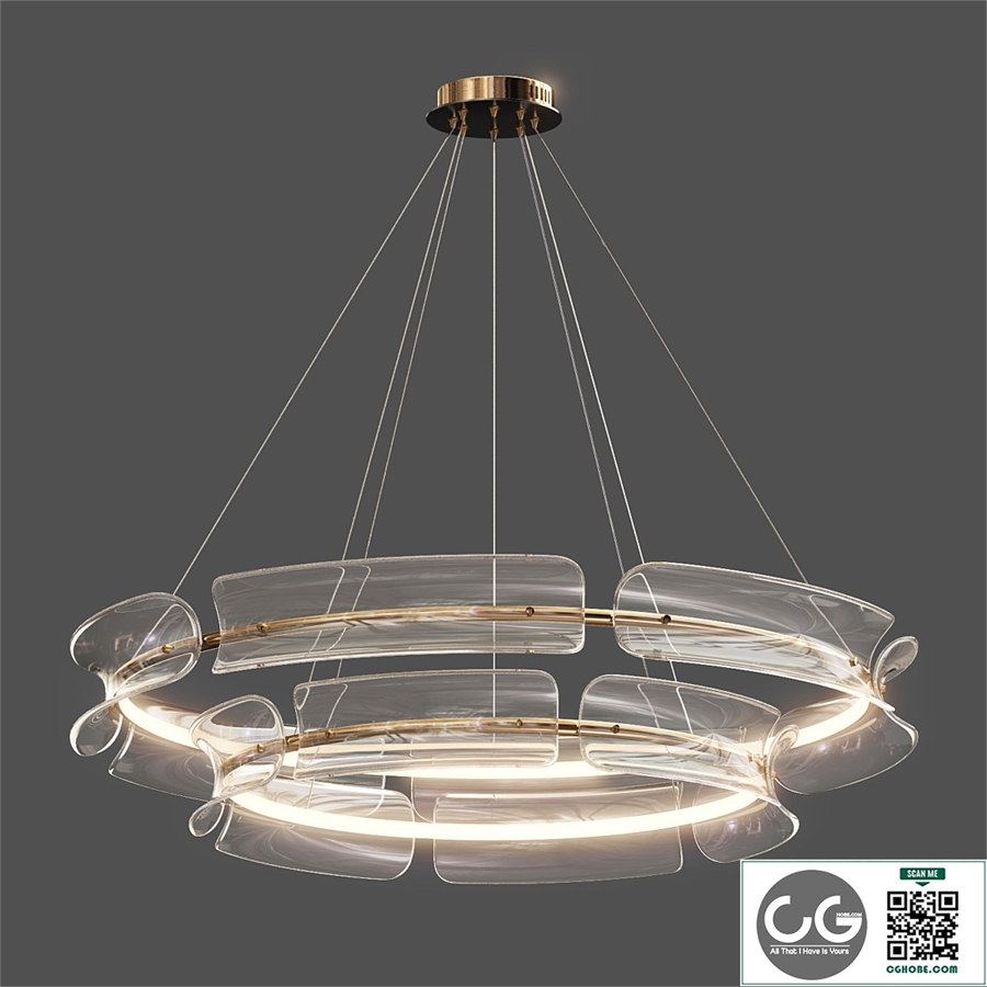 Modern double-layer glass chandelier