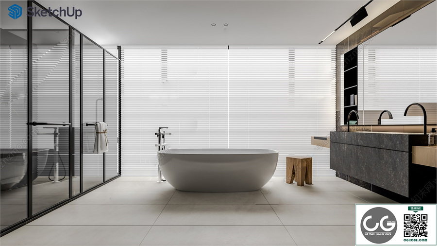 Modern bathroom SU model 