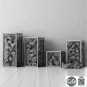 Gabion of rock stones