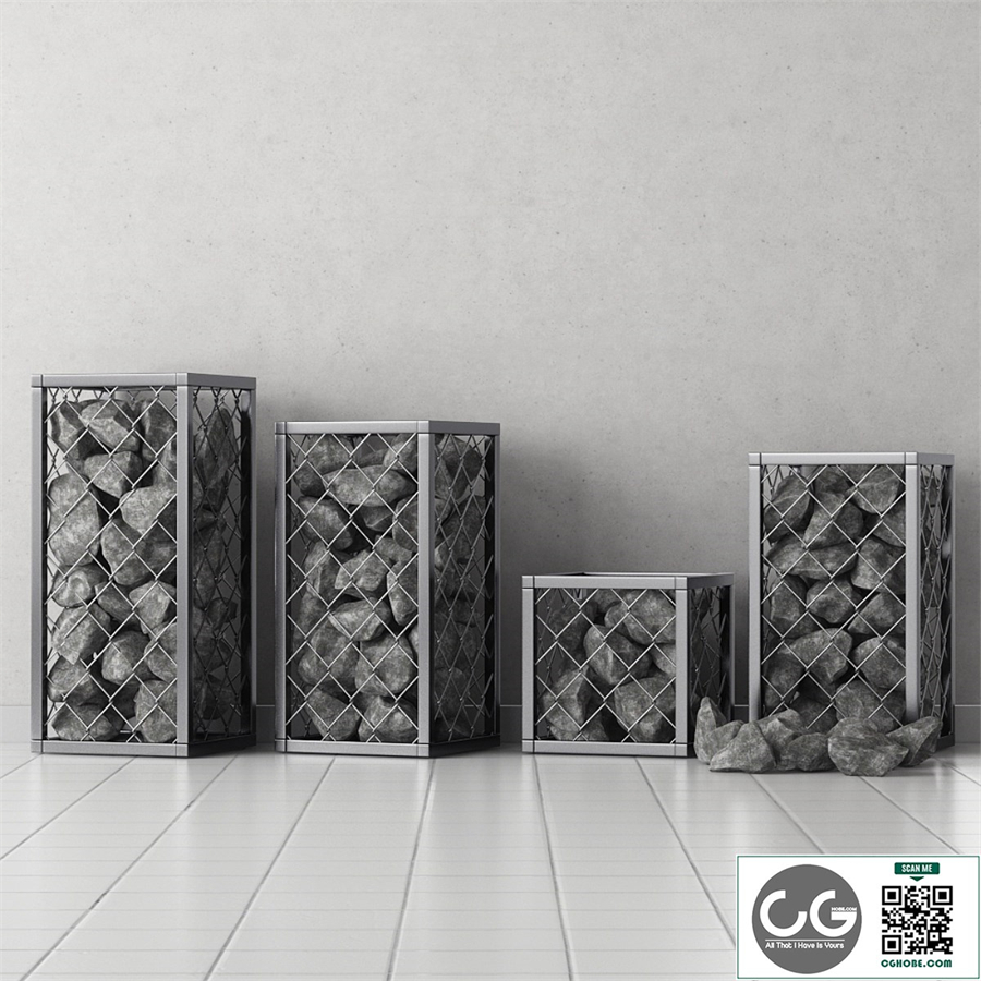 Gabion of rock stones