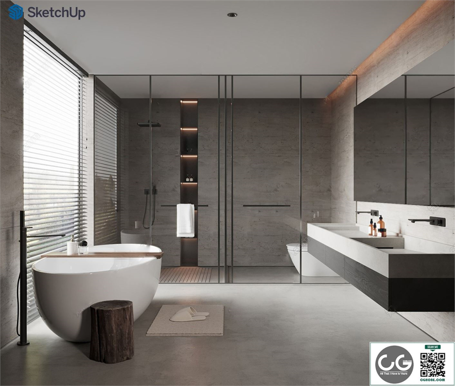 Modern Bathroom SU Model 