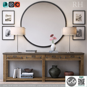 ZINC-TOP MERCANTILE CONSOLE