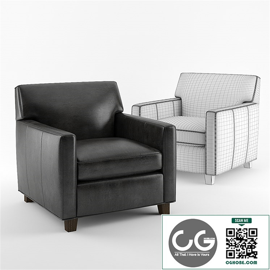 Crate & Barrel / Lennox Leather Chair