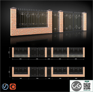 Fence with gates and wicket