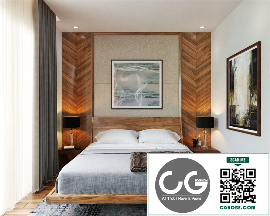 3D BedRoom Interior Model Download by Mai Long