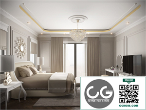 Free 3D Neoclassical Bedroom Interior Model Download by Dam Anh
