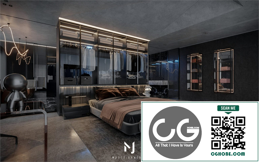 3D Master Bedroom Interior Model Download by Bui Thanh Tung