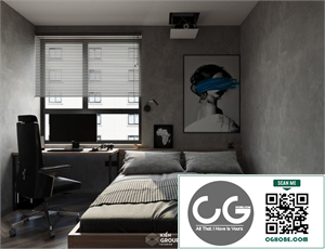 3D BedRoom Interior Model Download By Hung Le