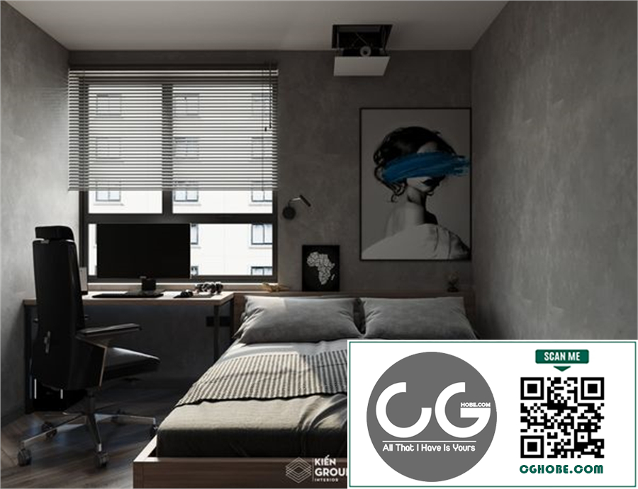 3D BedRoom Interior Model Download By Hung Le