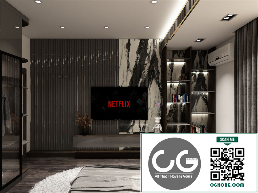 Download Free 3D Bedroom Interior Model by Duc Hai