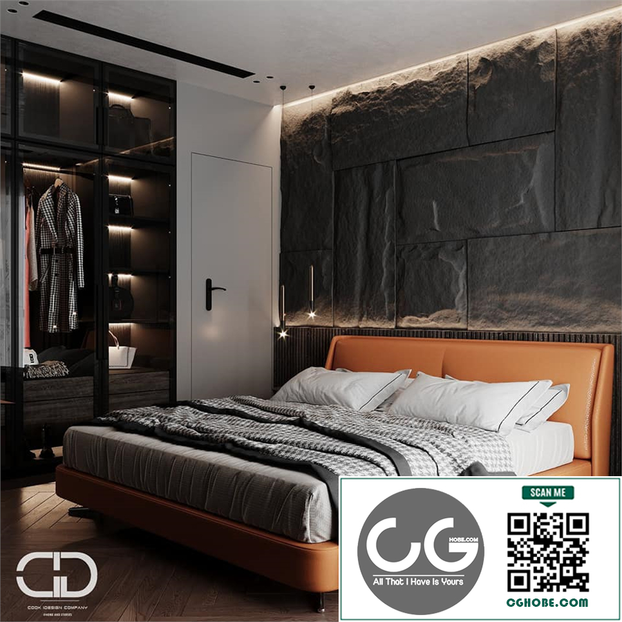 Free 3D Master Bedroom Interior Model Download By The Anh