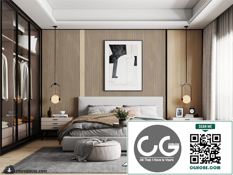 3D Bedroom Interior Model Download By Huy Hieu Lee
