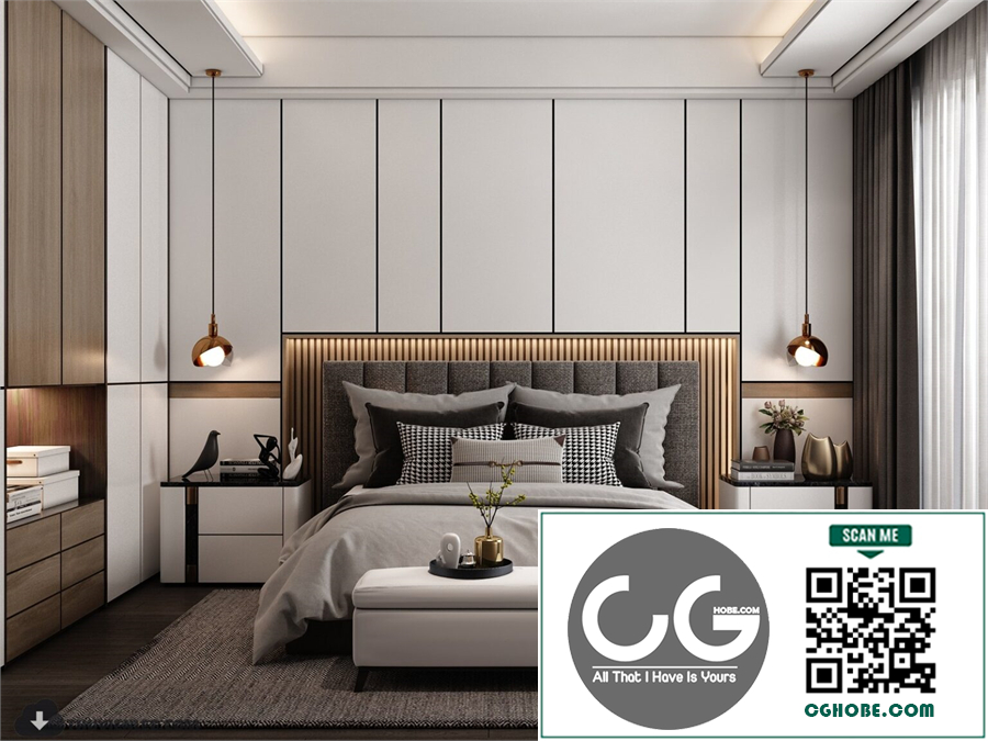 3D Bedroom Interior Model Download By Huy Hieu Lee
