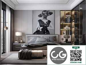  3D Bedroom Interior Model Download By Huy Hieu Lee