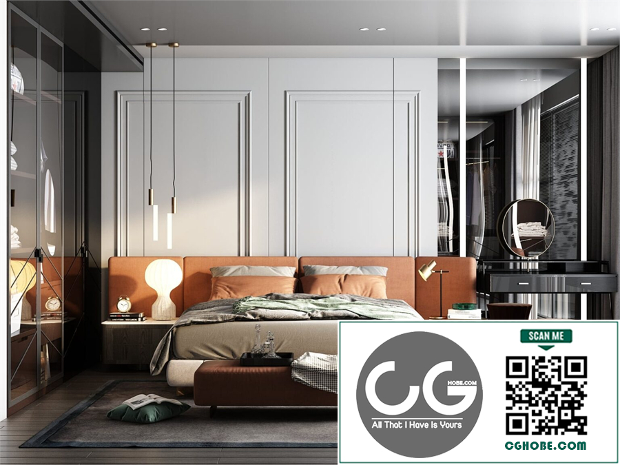 3D Bedroom Interior Model Download By Huy Hieu Lee