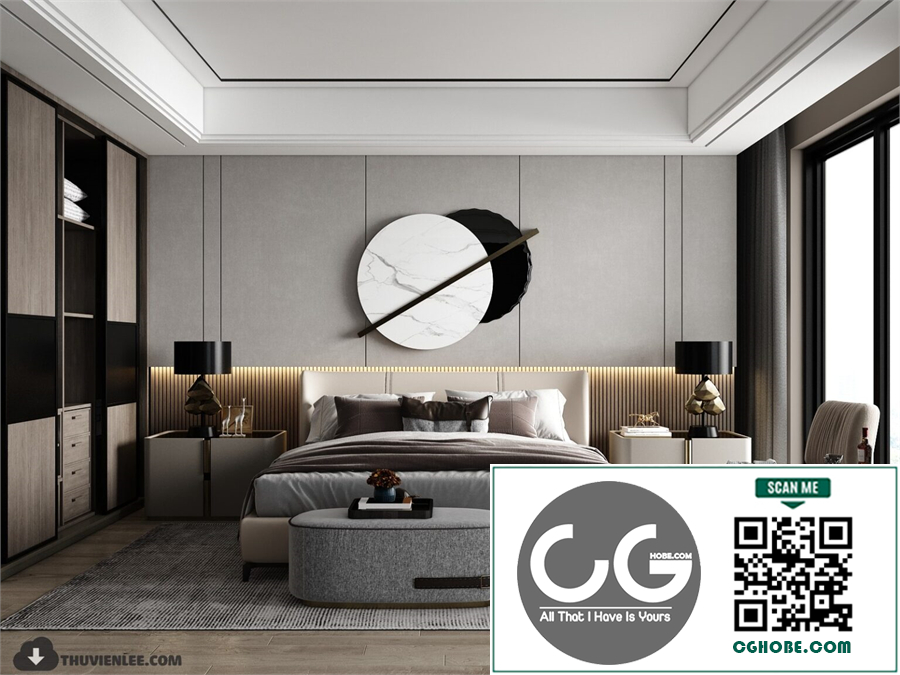  3D Bedroom Interior Model Download By Huy Hieu Lee