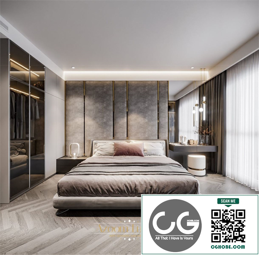 Download Free 3D Bedroom Interior Model by Do Long