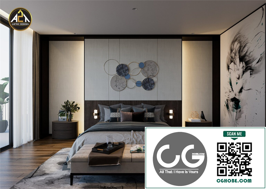 3D Bedroom Interior Model Download By Uyen Xuxu