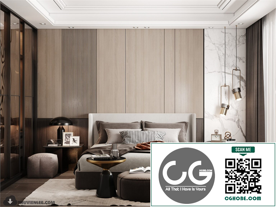 3D Bedroom Interior Model Download By Huy Hieu Lee