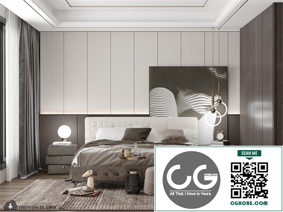 3D Bedroom Interior Model Download By Huy Hieu Lee