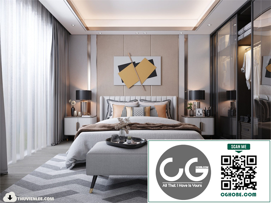 3D Bedroom Interior Model Download By Huy Hieu Lee