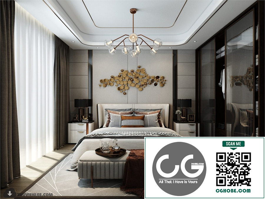 3D Bedroom Interior Model Download By Huy Hieu Lee