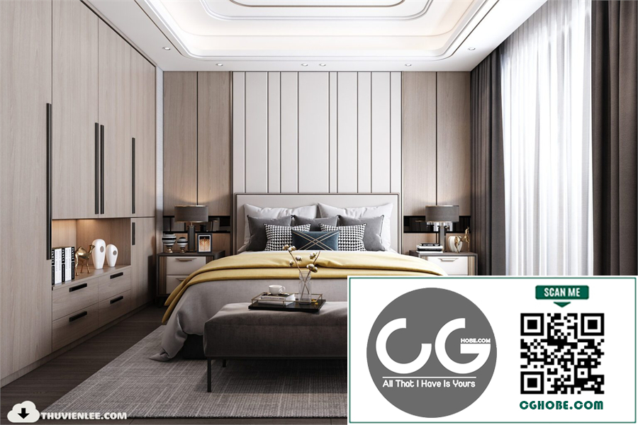 3D Bedroom Interior Model Download By Huy Hieu Lee