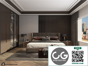 3D Bedroom Interior Model Download By Huy Hieu Lee