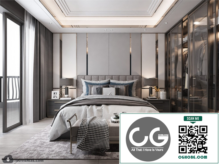 3D Bedroom Interior Model Download By Huy Hieu Lee