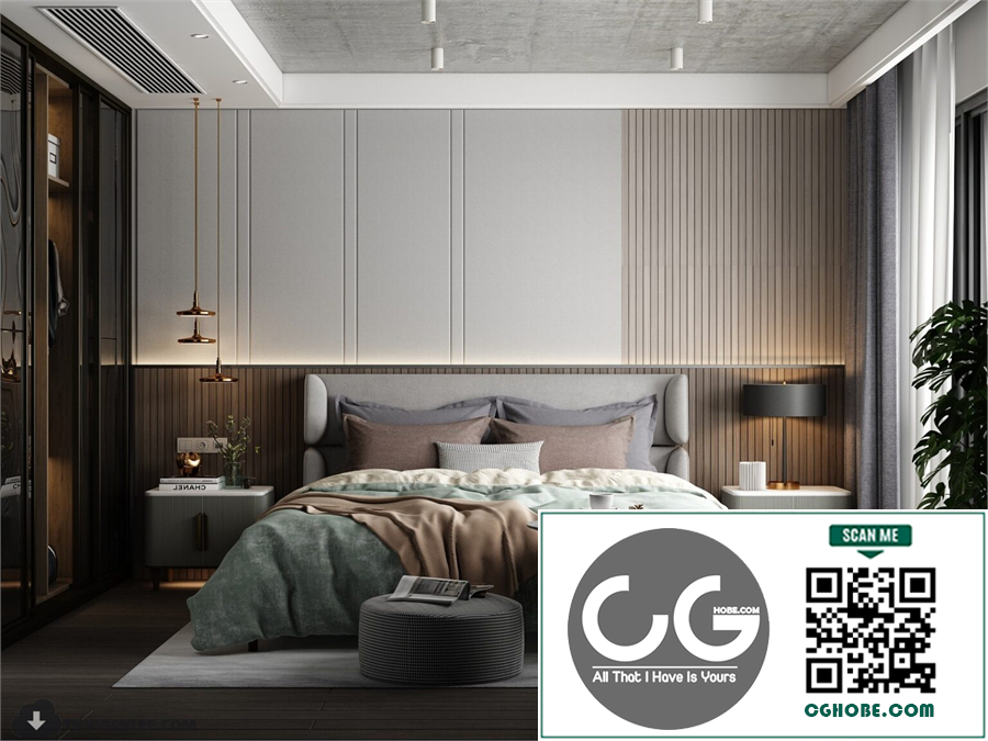 3D Bedroom Interior Model Download By Huy Hieu Lee