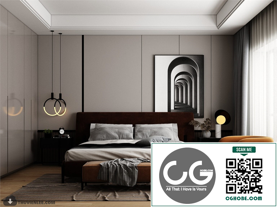 3D Bedroom Interior Model Download By Huy Hieu Lee