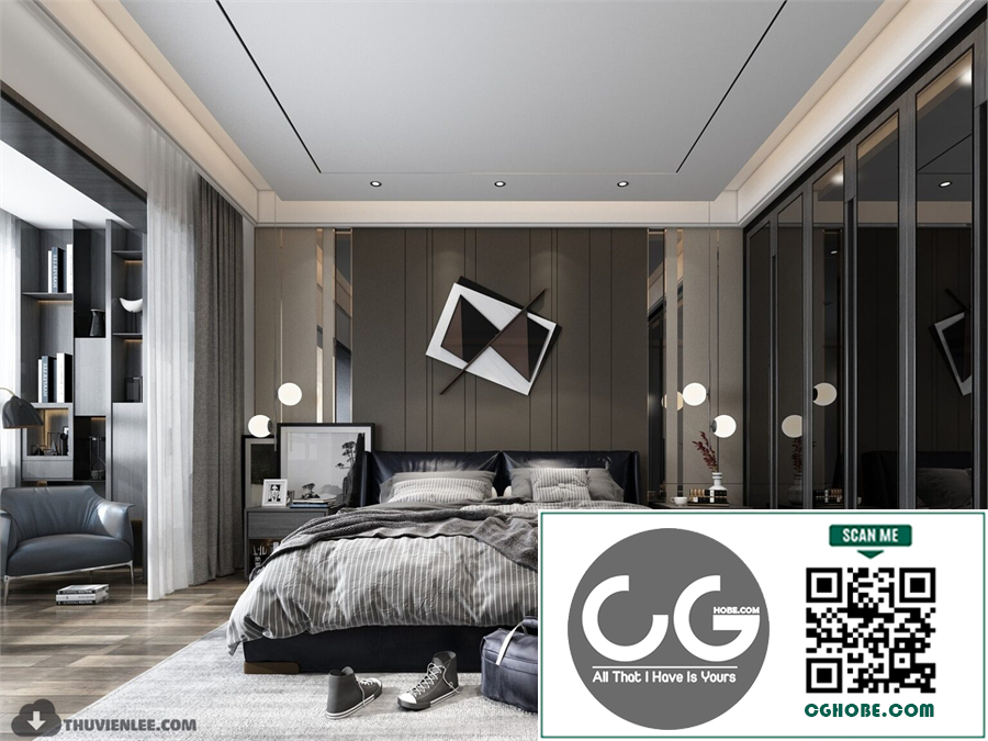 3D Bedroom Interior Model Download By Huy Hieu Lee