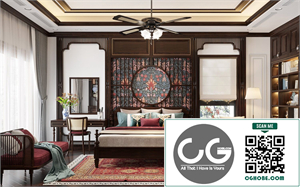 Download Free 3D Indochine Bedroom Interior Model by Nguyen Duc Dai