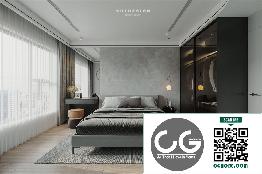  Download Free 3D Master Bedroom Interior Model by Nguyen Ngoc Tung