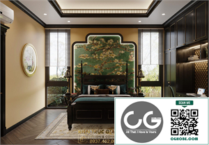3D Indochine Bedroom Interior Model Download