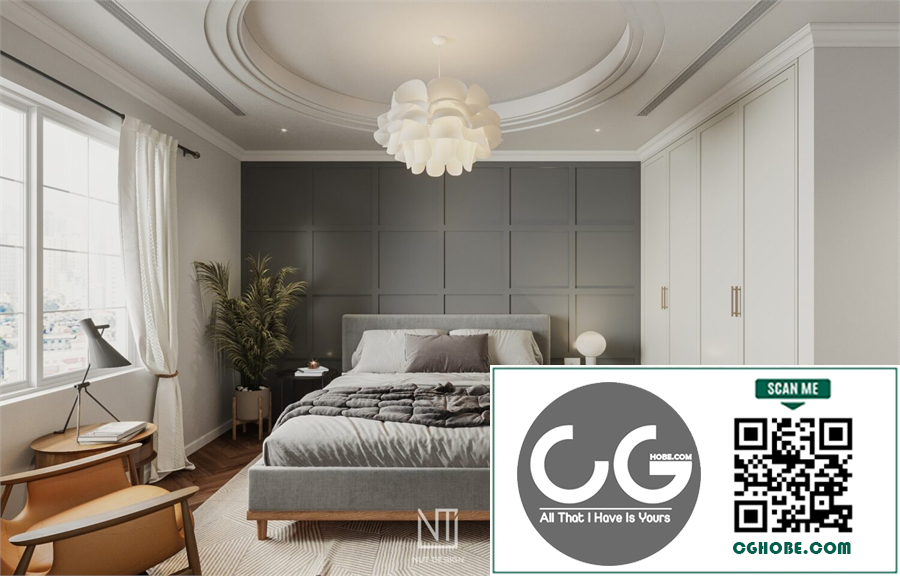 Download Free 3D Bedroom Interior Model by Nguyen Ngoc Tung