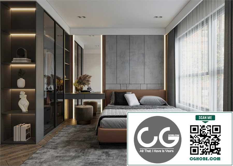 Download Free 3D Master Bedroom Interior Model by Nguyen Viet Anh
