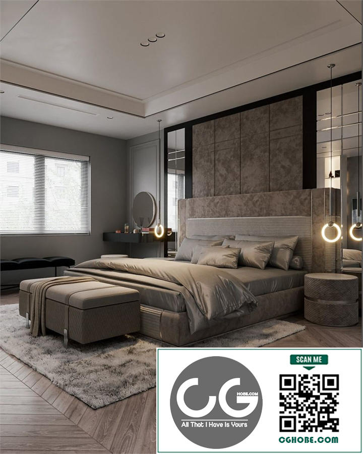 Download Free 3D Master Bedroom Interior Model by An