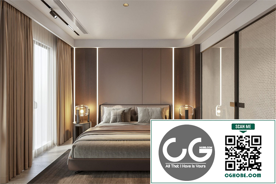 Download Free 3D Bedroom Interior Model By Vu Huy Hien