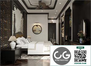 Download Free 3D Indochine Bedroom Interior Model by Tran Ngoc Thuong