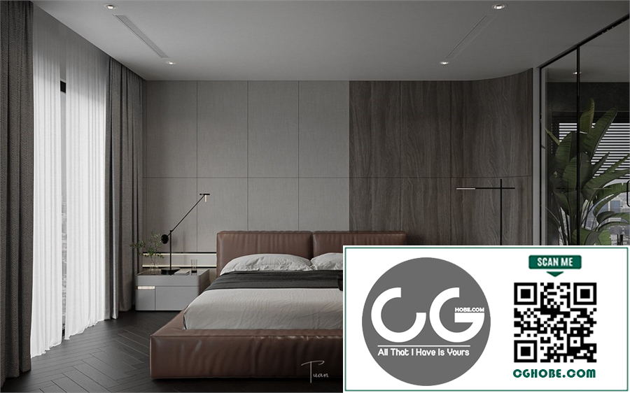 Download Free 3D Bedroom Interior Model By Trung Tuan