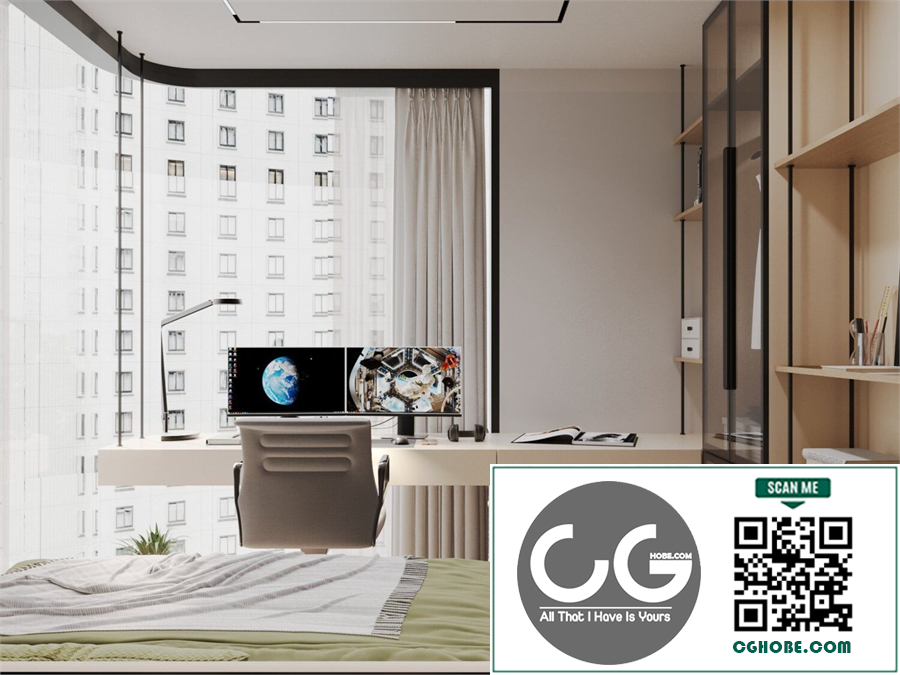 Download Free 3D Bedroom Interior Model By Bui Khong Bay
