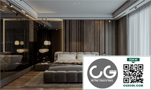 Download Free 3D Master Bedroom Interior Model by Huynh Arc