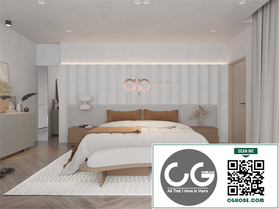 Download Free 3D Master Bedroom Interior Model by Bui Khong Bay