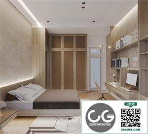 Download Free 3D Bedroom Interior Model By Dao Hai Uyen