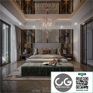 Download Free 3D Master Bedroom Interior Model by Kts Nhat Minh