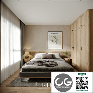 Download Free 3D Bedroom Interior Model by Nam Nguyen